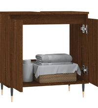 Badschrank Braun Eichen-Optik 58x33x60 cm Holzwerkstoff