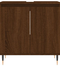 Badschrank Braun Eichen-Optik 58x33x60 cm Holzwerkstoff