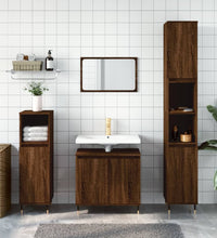 Badschrank Braun Eichen-Optik 58x33x60 cm Holzwerkstoff