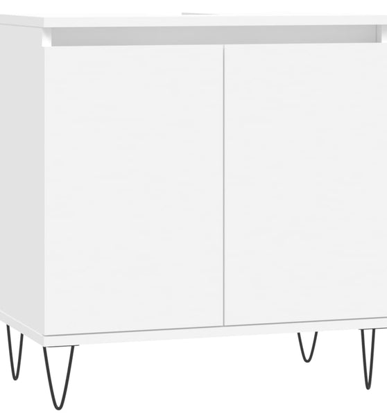 Badezimmerschrank Weiß 58x33x60 cm Holzwerkstoff