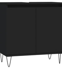 Badschrank Schwarz 58x33x60 cm Holzwerkstoff