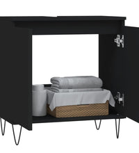 Badschrank Schwarz 58x33x60 cm Holzwerkstoff