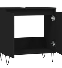 Badschrank Schwarz 58x33x60 cm Holzwerkstoff
