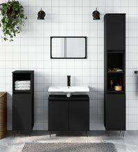 Badschrank Schwarz 58x33x60 cm Holzwerkstoff