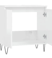 Badschrank Hochglanz-Weiß 58x33x60 cm Holzwerkstoff