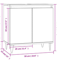 Badschrank Hochglanz-Weiß 58x33x60 cm Holzwerkstoff
