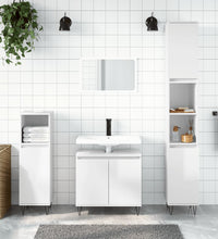 Badschrank Hochglanz-Weiß 58x33x60 cm Holzwerkstoff