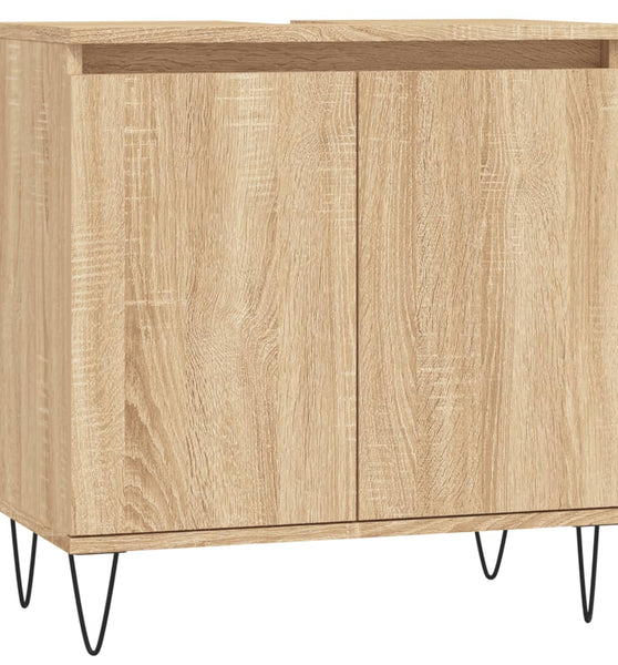 Badschrank Sonoma-Eiche 58x33x60 cm Holzwerkstoff