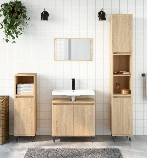 Badschrank Sonoma-Eiche 58x33x60 cm Holzwerkstoff