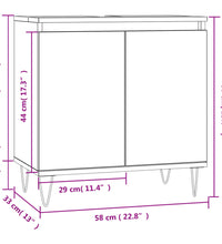 Badschrank Räuchereiche 58x33x60 cm Holzwerkstoff