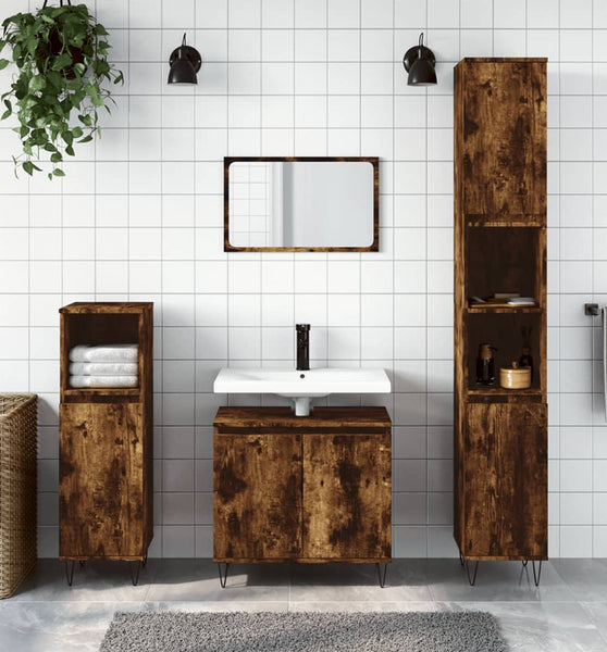 Badschrank Räuchereiche 58x33x60 cm Holzwerkstoff