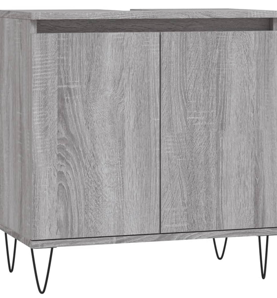 Badschrank Grau Sonoma 58x33x60 cm Holzwerkstoff