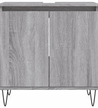 Badschrank Grau Sonoma 58x33x60 cm Holzwerkstoff