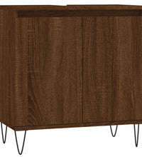 Badschrank Braun Eichen-Optik 58x33x60 cm Holzwerkstoff