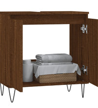 Badschrank Braun Eichen-Optik 58x33x60 cm Holzwerkstoff