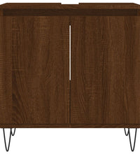 Badschrank Braun Eichen-Optik 58x33x60 cm Holzwerkstoff