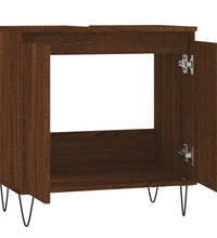 Badschrank Braun Eichen-Optik 58x33x60 cm Holzwerkstoff