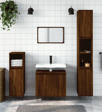 Badschrank Braun Eichen-Optik 58x33x60 cm Holzwerkstoff