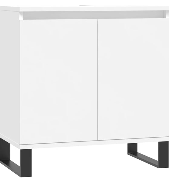 Badezimmerschrank Weiß 58x33x60 cm Holzwerkstoff