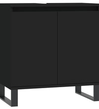Badschrank Schwarz 58x33x60 cm Holzwerkstoff