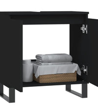 Badschrank Schwarz 58x33x60 cm Holzwerkstoff