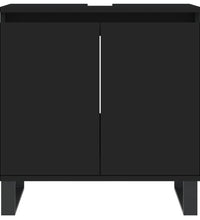 Badschrank Schwarz 58x33x60 cm Holzwerkstoff