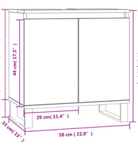 Badschrank Schwarz 58x33x60 cm Holzwerkstoff