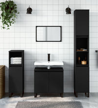 Badschrank Schwarz 58x33x60 cm Holzwerkstoff