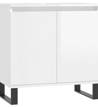 Badschrank Hochglanz-Weiß 58x33x60 cm Holzwerkstoff