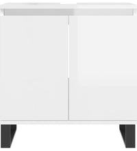 Badschrank Hochglanz-Weiß 58x33x60 cm Holzwerkstoff