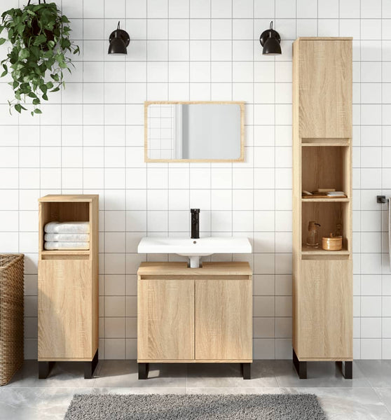 Badschrank Sonoma-Eiche 58x33x60 cm Holzwerkstoff
