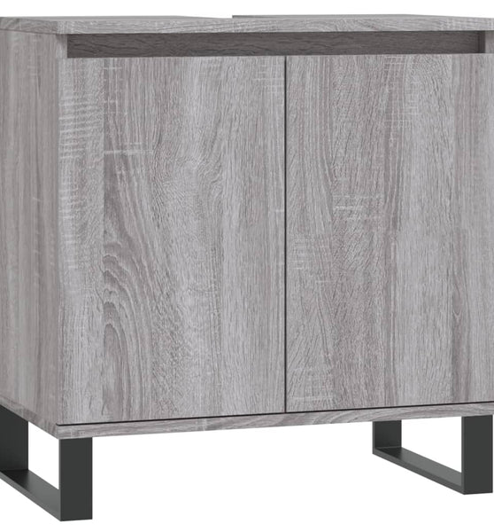 Badschrank Grau Sonoma 58x33x60 cm Holzwerkstoff