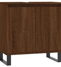Badschrank Braun Eichen-Optik 58x33x60 cm Holzwerkstoff