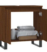 Badschrank Braun Eichen-Optik 58x33x60 cm Holzwerkstoff