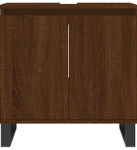 Badschrank Braun Eichen-Optik 58x33x60 cm Holzwerkstoff