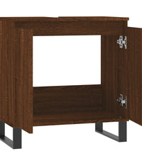 Badschrank Braun Eichen-Optik 58x33x60 cm Holzwerkstoff