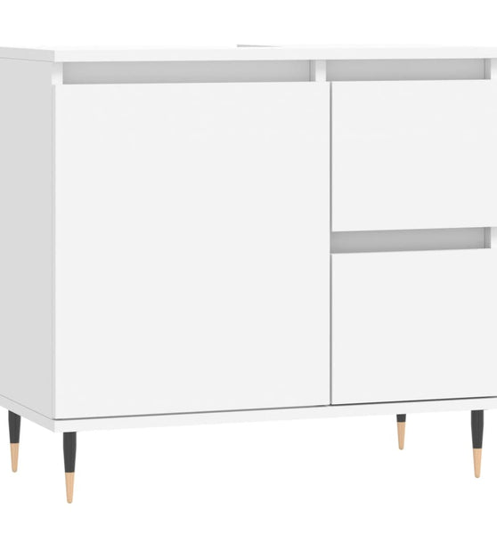 Badschrank Weiß 65x33x60 cm Holzwerkstoff