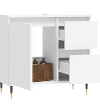 Badschrank Weiß 65x33x60 cm Holzwerkstoff
