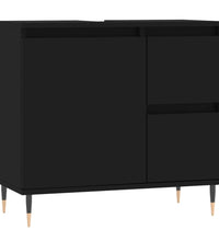 Badschrank Schwarz 65x33x60 cm Holzwerkstoff
