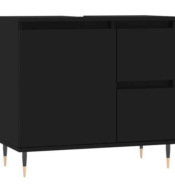 Badschrank Schwarz 65x33x60 cm Holzwerkstoff