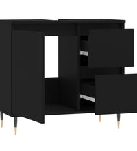 Badschrank Schwarz 65x33x60 cm Holzwerkstoff