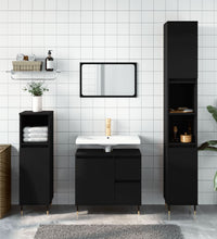 Badschrank Schwarz 65x33x60 cm Holzwerkstoff