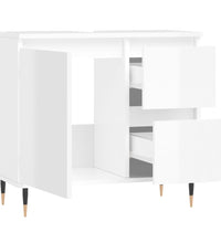 Badschrank Hochglanz-Weiß 65x33x60 cm Holzwerkstoff