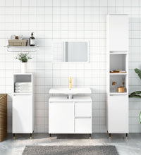 Badschrank Hochglanz-Weiß 65x33x60 cm Holzwerkstoff