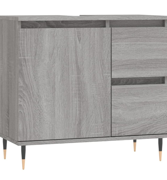 Badschrank Grau Sonoma 65x33x60 cm Holzwerkstoff