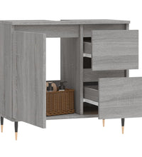 Badschrank Grau Sonoma 65x33x60 cm Holzwerkstoff