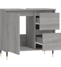 Badschrank Grau Sonoma 65x33x60 cm Holzwerkstoff