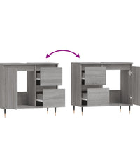 Badschrank Grau Sonoma 65x33x60 cm Holzwerkstoff