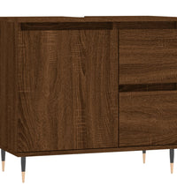Badschrank Braun Eichen-Optik 65x33x60 cm Holzwerkstoff