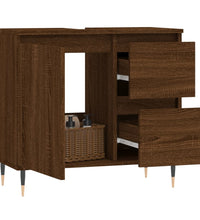 Badschrank Braun Eichen-Optik 65x33x60 cm Holzwerkstoff